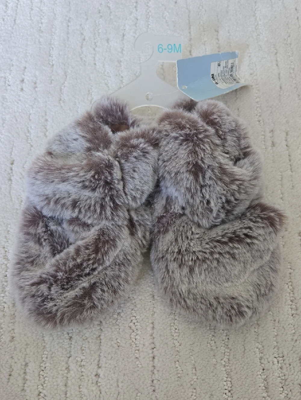 CAT & JACK • Plush Faux Fur Booties, Gray, 6-9Months